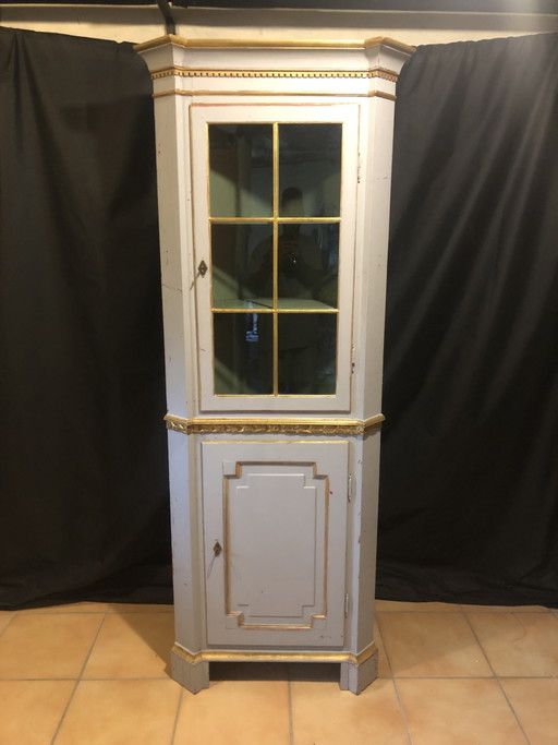 Vitrina esquinera italiana del siglo XIX. – vitrinekasten, Wood