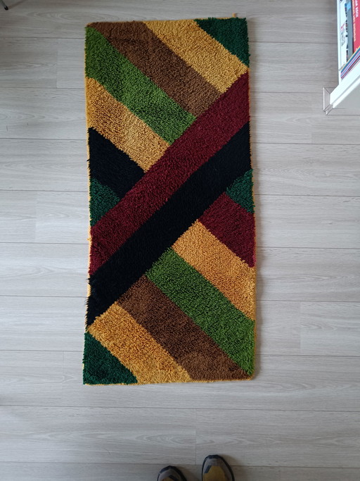 Alfombra vintage de pared o suelo de los años 70