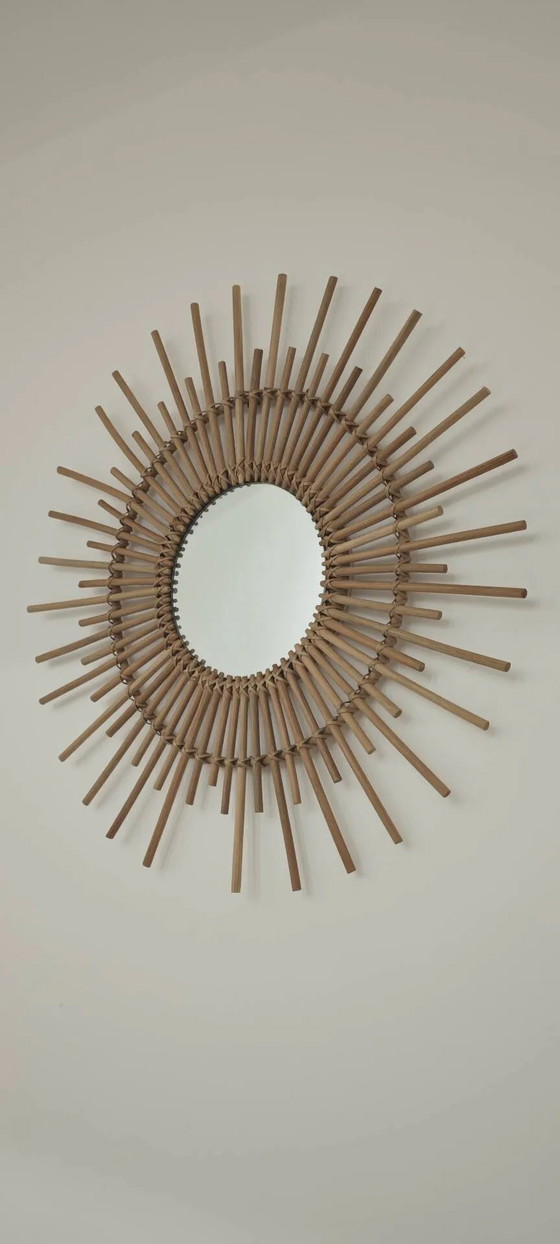Rattan Sonnen Spiegel 1970 – Wicker, Vintage (photo 15 of 15)
