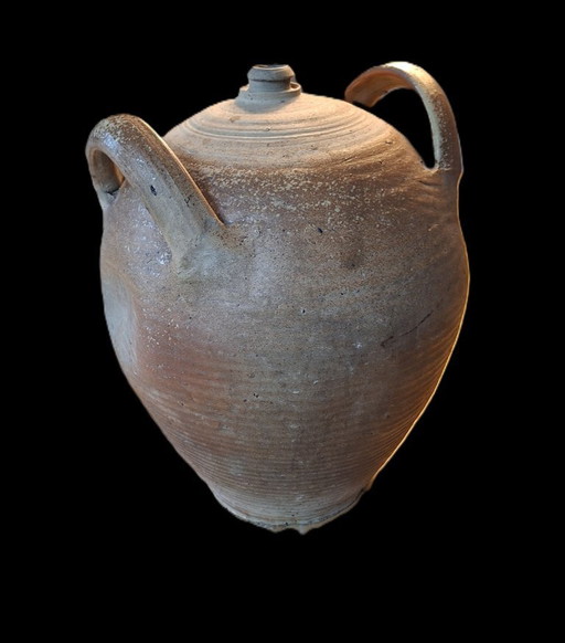 ANTIQUE STONEWARE OIL JUG 19th century