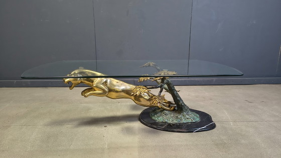 Image 1 of Brass jaguar coffee table, 1970s
