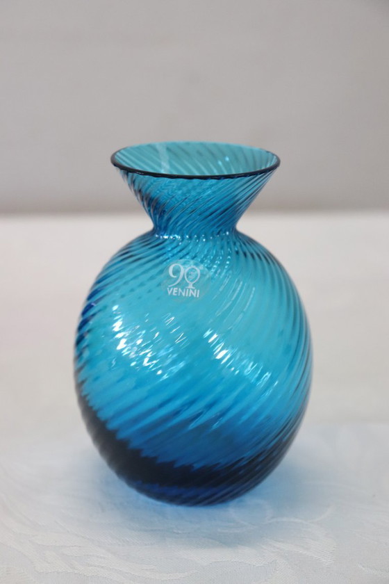 Image 1 of Small Murano Glass Vase Signed Venini 2012 with Original Label, set of 3