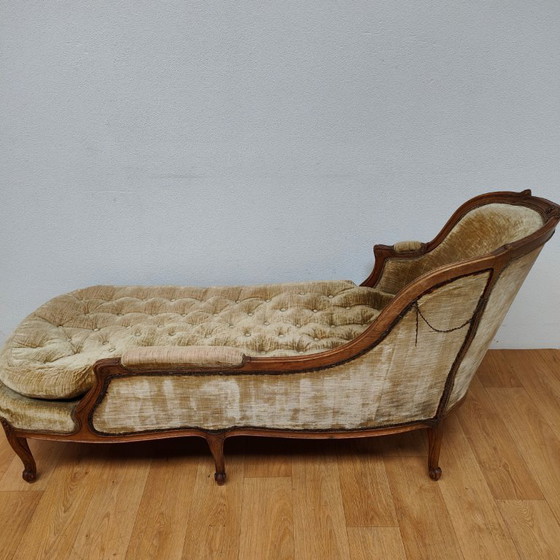 Image 1 of Divano chaise longue antico Luigi XV, divano a sdraio