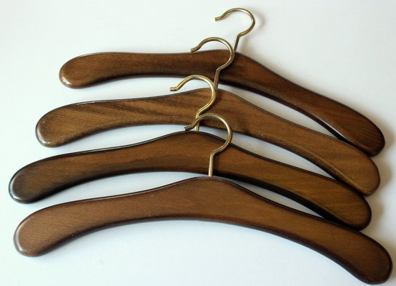 Image 1 of Grucce robuste e di alta qualità (4 pezzi) in legno (noce) e ottone, stile vintage