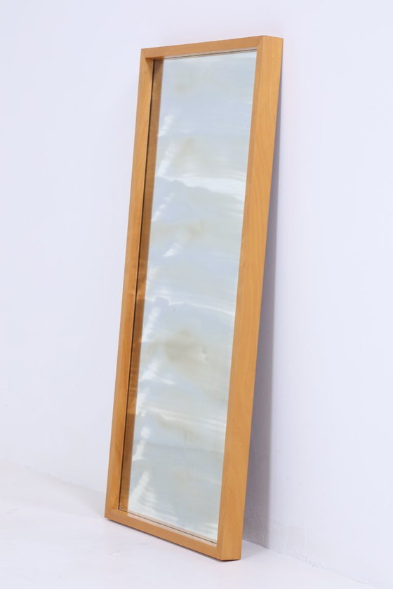 Image 1 of Vintage Spiegel 60s | Mid Century Hangende Spiegel Hout Retro Schuin Vintage #06-06