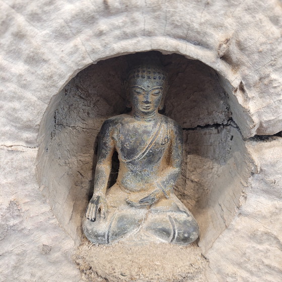 Image 1 of Beeldhouwwerk / Houtsnijwerk "Boeddha", 20e eeuw - Azië