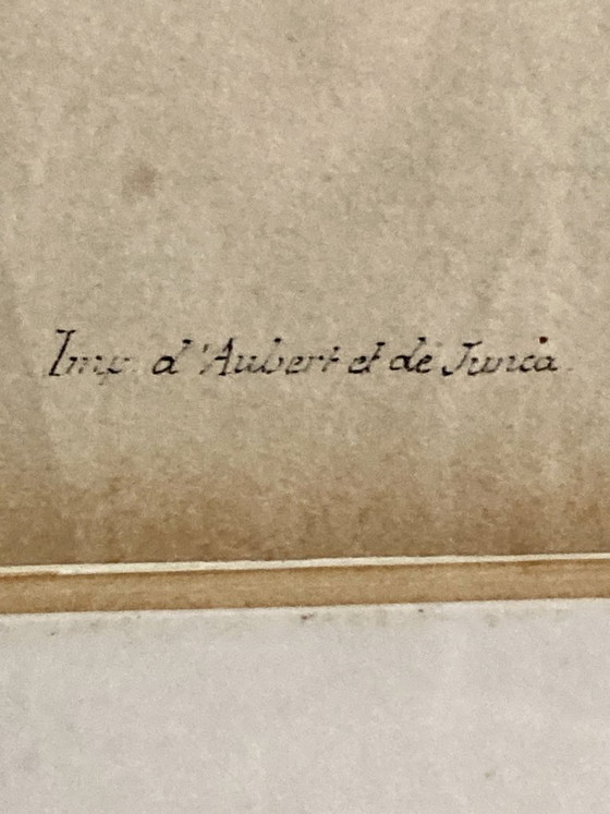 Image 1 of Antike Lithografie, Le Charivari, 1844, gerahmt – vergoldeter Rahmen aus dem 19. Jahrhundert