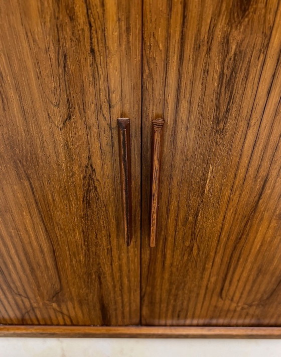 Image 1 of Rosewood Tambour Door Cabinet By Kai Kristiansen For Feldballes