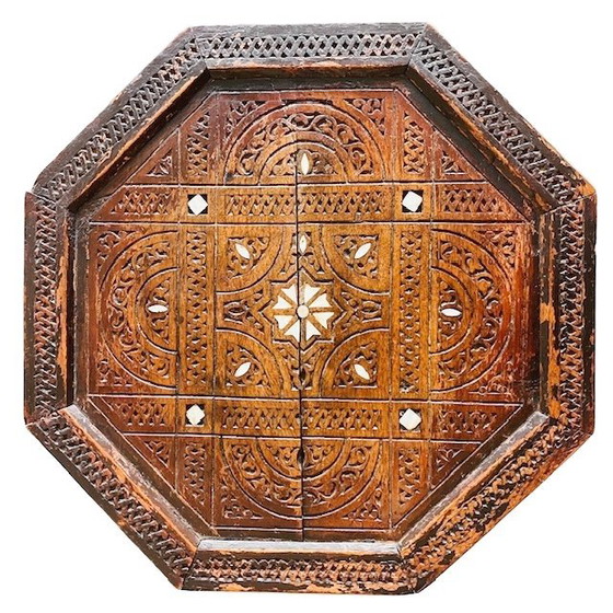 Image 1 of Antigua mesa auxiliar islámica de perlas años 1890