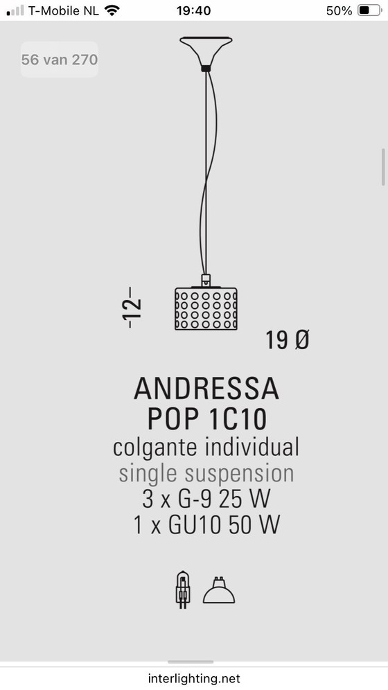 Image 1 of Lampada a sospensione in cristallo di design Modiss Barcelona Andreas Pop di Alfonso Fontal