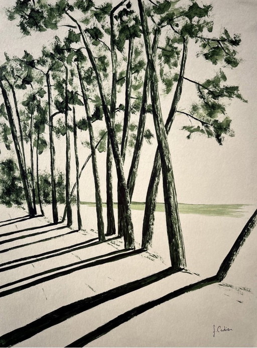 Inkt op natuurpapier - Formaat 40x30cm