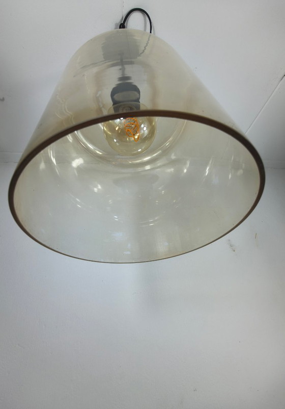 Image 1 of Pendant lamp with amber-colored glass
