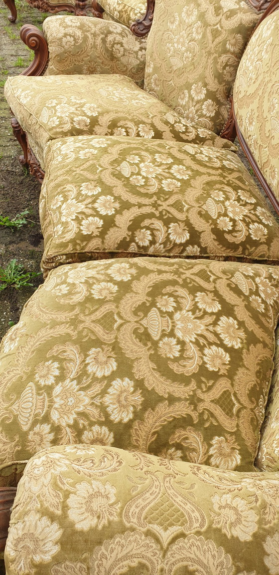 Image 1 of Italiaanse barok bank met fauteuils 