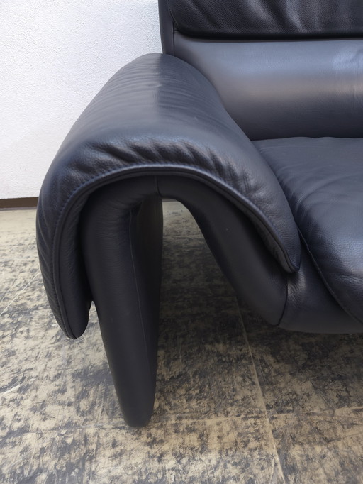 De Sede ds 2011 Designer Sofa Leather Sofa Couch Two-Seater Blue