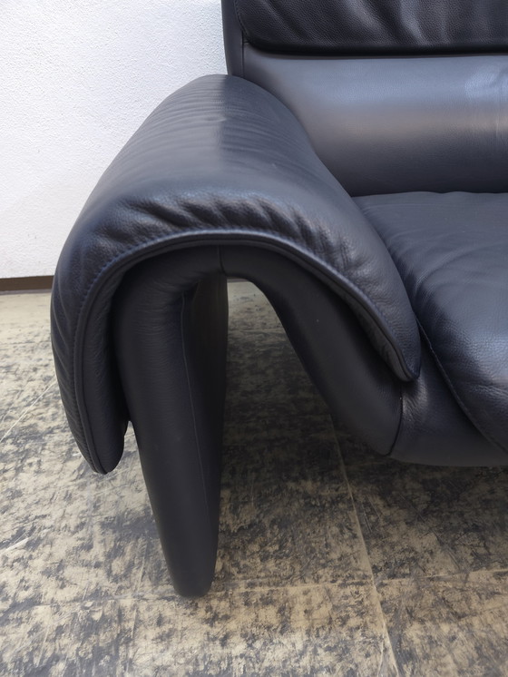 Image 1 of De Sede ds 2011 Designer Sofa Leather Sofa Couch Two-Seater Blue