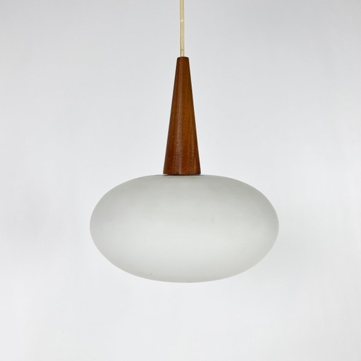 Vintage Louis Kalff "NG74" Hanglamp by Philips - Jaren 50/60 – hanglampen, Glass, Wood (photo 2 of 9)