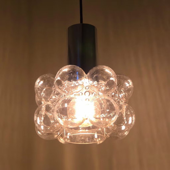 Helena Tynell Bubble lamp 1960s, Vintage Pendant lamp, Glashütte Limburg, Metal, Glass, Transparent (photo 11 of 13)