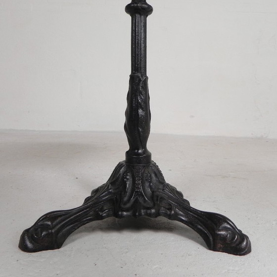 Image 1 of Bistro table with cast iron leg and traffic sign as top, 1920s, Paris