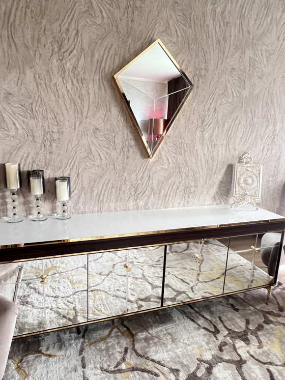 Houten Dressoir – Mooie Staat – Sideboard, Glass, Metal (photo 3 of 5)