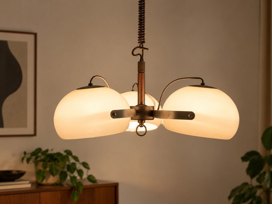 Lampada a Sospensione Vintage Dijkstra – 3 Luci – Anni '70 – Dutch Design – Dijkstra Lampen, Plafoniere (photo 5 of 7)