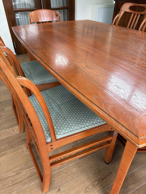 Schuitema Art Nouveau Dining Table With 6 Chairs