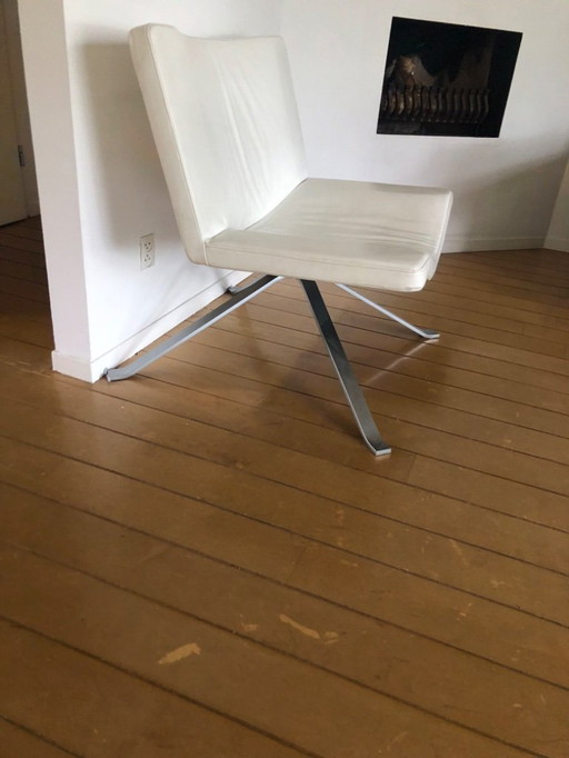 Witte Lederen Draaistoel