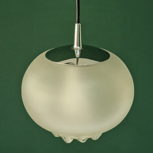 Vintage Peill & Putzler Hanglamp – Mat en Transparant Glas – Jaren 70 – Ø 22 cm