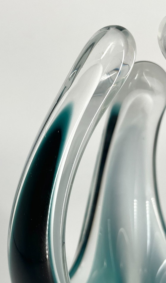 Image 1 of Paul Kedelv für Flygsfors – Muschelvase – Schwedisches Kunstglas 1950er Jahre