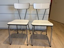 Sedie da cucina vintage Brabantia anni '60 - set di 2 - formica bianca/cromata con braccioli