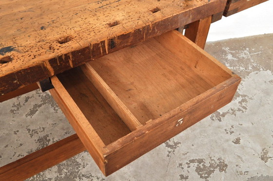 Image 1 of Vintage Beuken- en Eikenhouten Werkbank Nooitgedagt / Dressoir