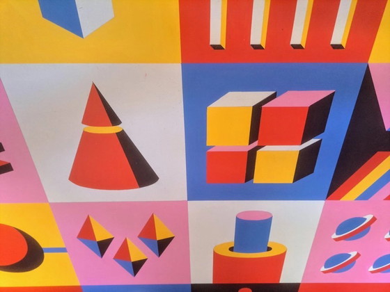 Image 1 of Obra de arte geométrica | Acrílico sobre MDF | 95 x 95 cm