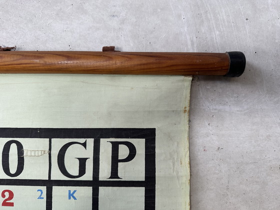 Image 1 of Vintage XL Linnen Schoolkaart ‘Periodiek Systeem Van De Elementen’ - 1966