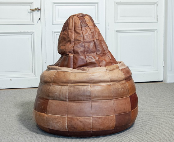 Image 1 of Otomana de retazos de cuero De Sede de los años 70