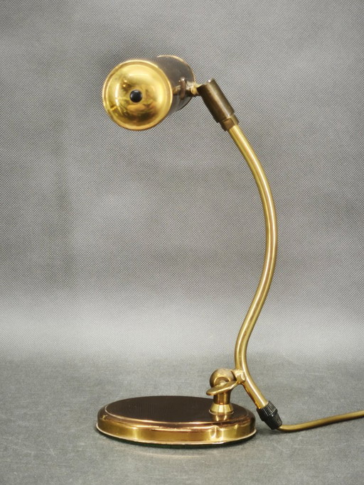 Verstellbare Messing-Schreibtischlampe, Deutschland, 1960er Jahre – tafellampen, Brass (photo 2 of 12)
