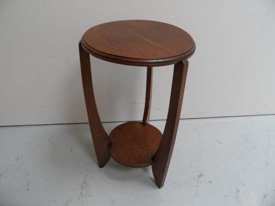Art Deco oak round side table – Wood (photo 9 of 9)