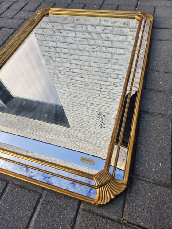 Deknudt mirror with gold-colored frame, 96 × 69 cm, Wood, Glass (photo 13 of 15)