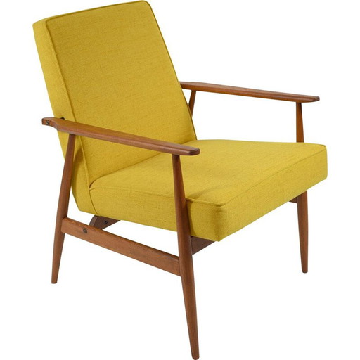 Poltrona vintage lucida gialla H.Lis 1960
