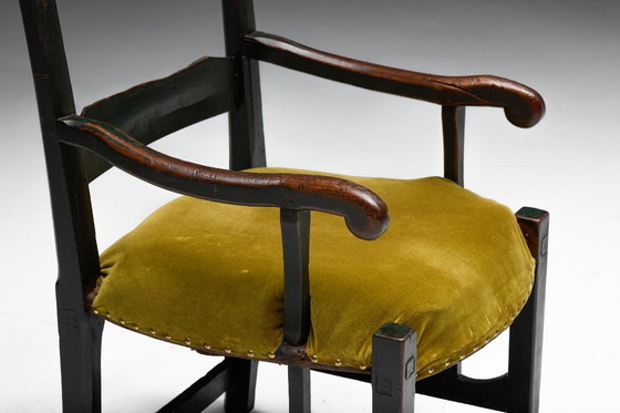 Image 1 of Rustic Folk Art Armchair, France, 19th Century