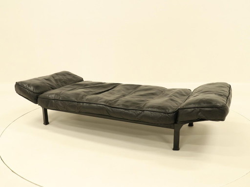 Ligbed van Zanotta in zwart leer