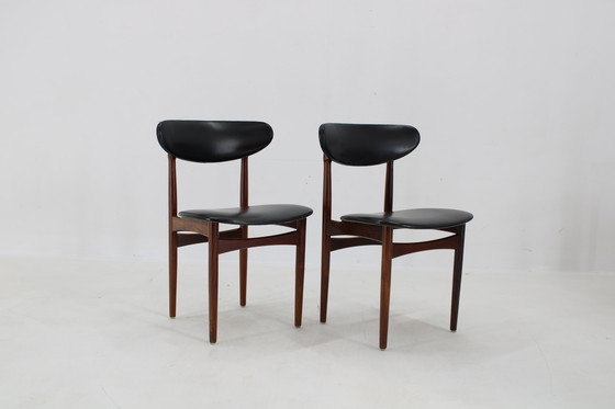 Image 1 of 1960S Set Of Six Scantic Mobelvaerk Dining Chairs In Leatherette, Denmark