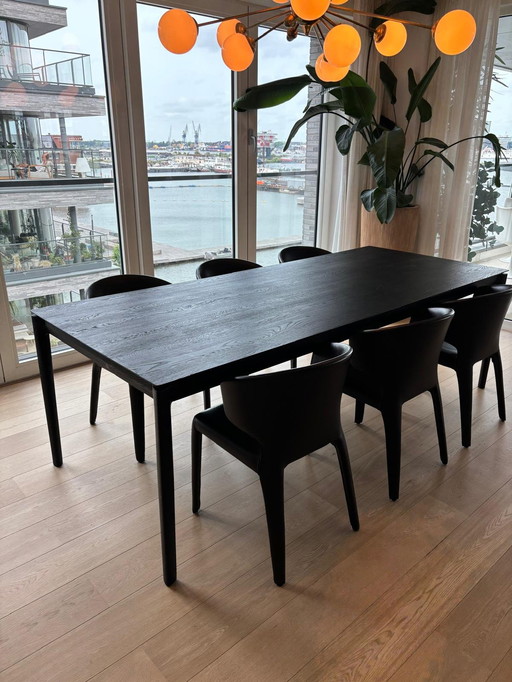 Black wooden dining table 2