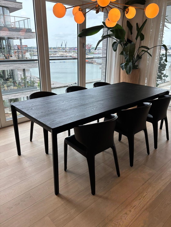 Image 1 of Black wooden dining table 240 cm