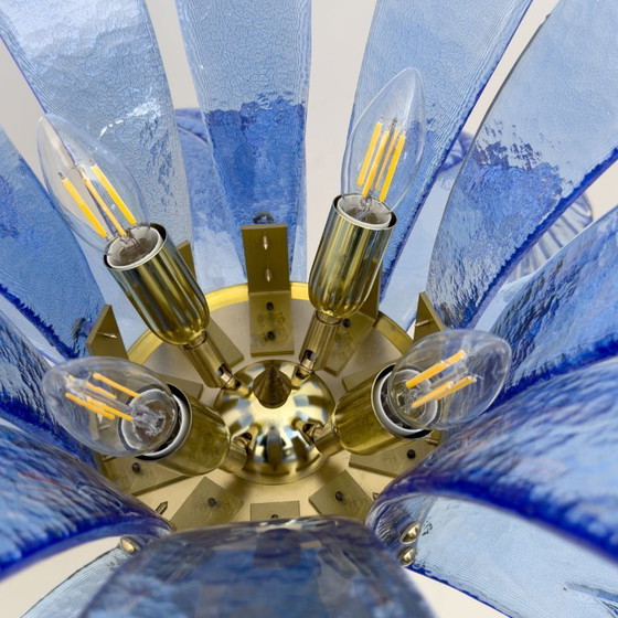 Image 1 of Mid-Century Modern Murano Glass and Brass Palm Tree Floor Lamp