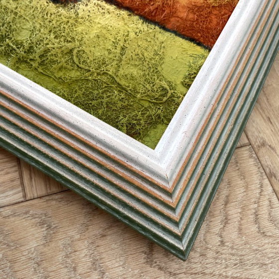 Image 1 of Bill B. Long Modernistisch Abstract Schilderij in Originele Regenbooglijst