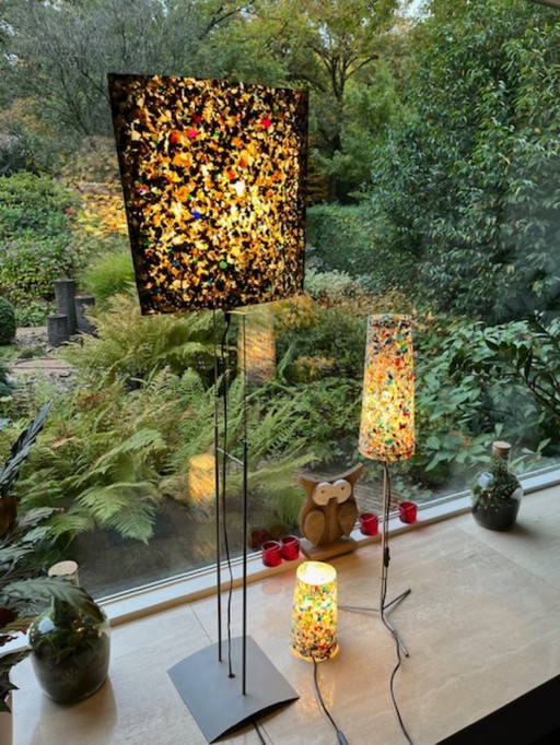 Design lampen met kap uit recycling materiaal