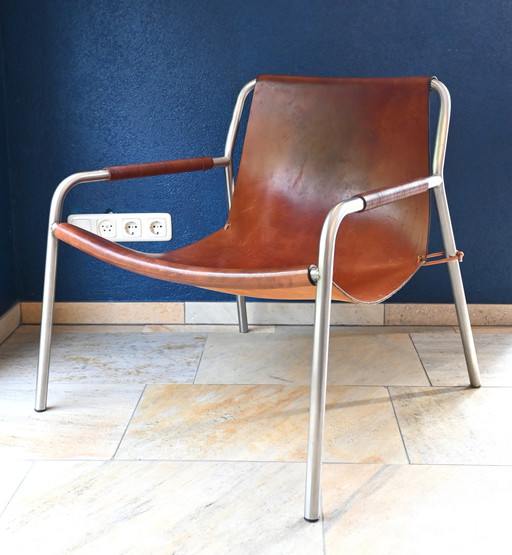 1x Ox Denmarq Fauteuil September - Leder/RVS