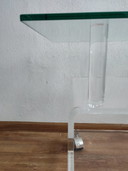 Acryl Plexiglas TV Meubel Tafel Trolley Met Glazen Blad Op Wielen