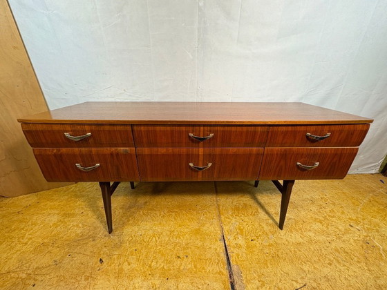 Image 1 of Mid-century retro vintage tola wood sideboard by Meredew, designed by Alphons Loebenstein 1960s   This stunning tola wood sidebo