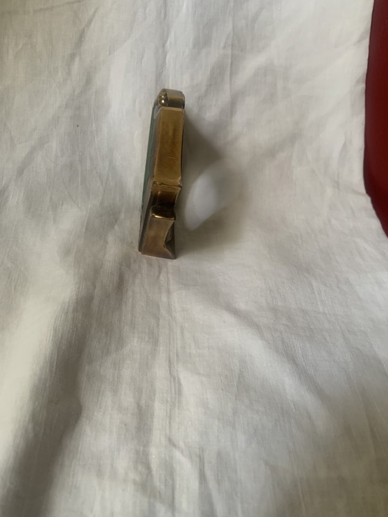 Art Deco klokbehuizing van gepatineerd metaal – decoratieve vintage klok, brons of messing (photo 10 of 11)
