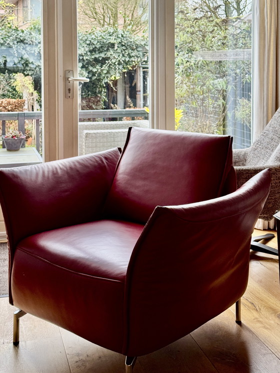 Image 1 of Prachtige bordeauxrode Enzo Luca design fauteuil- nieuwstaat!